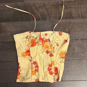 Danielle Bernstein Floral corset Strapless Women Top